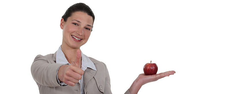 Woman Holding an Apple