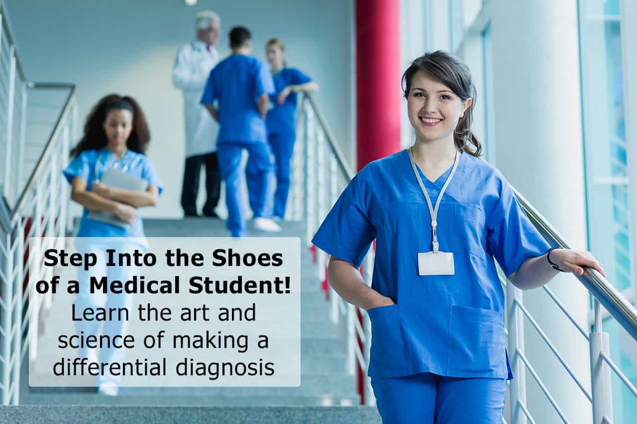 Female Medical Student Descending Stairs - Doctor with Group in Background